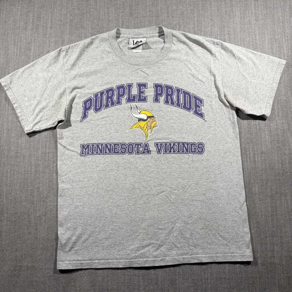 Vintage Minnesota Vikings Shirt Mens M Gray NFL Football Lee Sport 90s